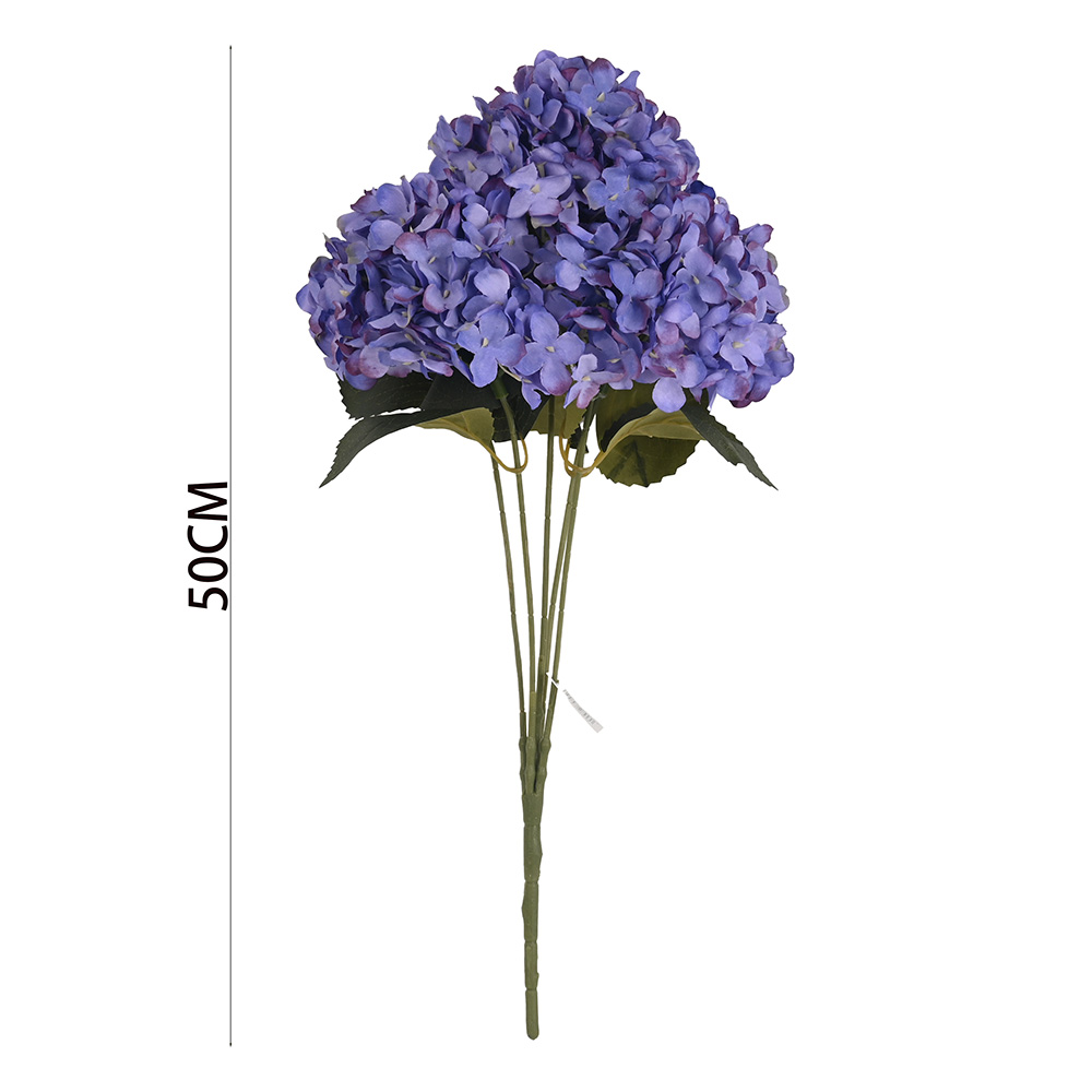 Poenia Arte Floral - Ramo Hortensia Artificial - Decoración Floral Realista - 50cm - Pack de 2