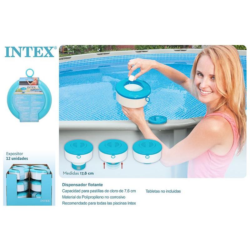 Dispensador Quimico Piscinas Dispensador de Productos químicos 17.8CM flotantes de para Piscinas, Blanco/Azul Capacidad para pastillas de cloro de 7.6cm 1u/3unidades a elegir.