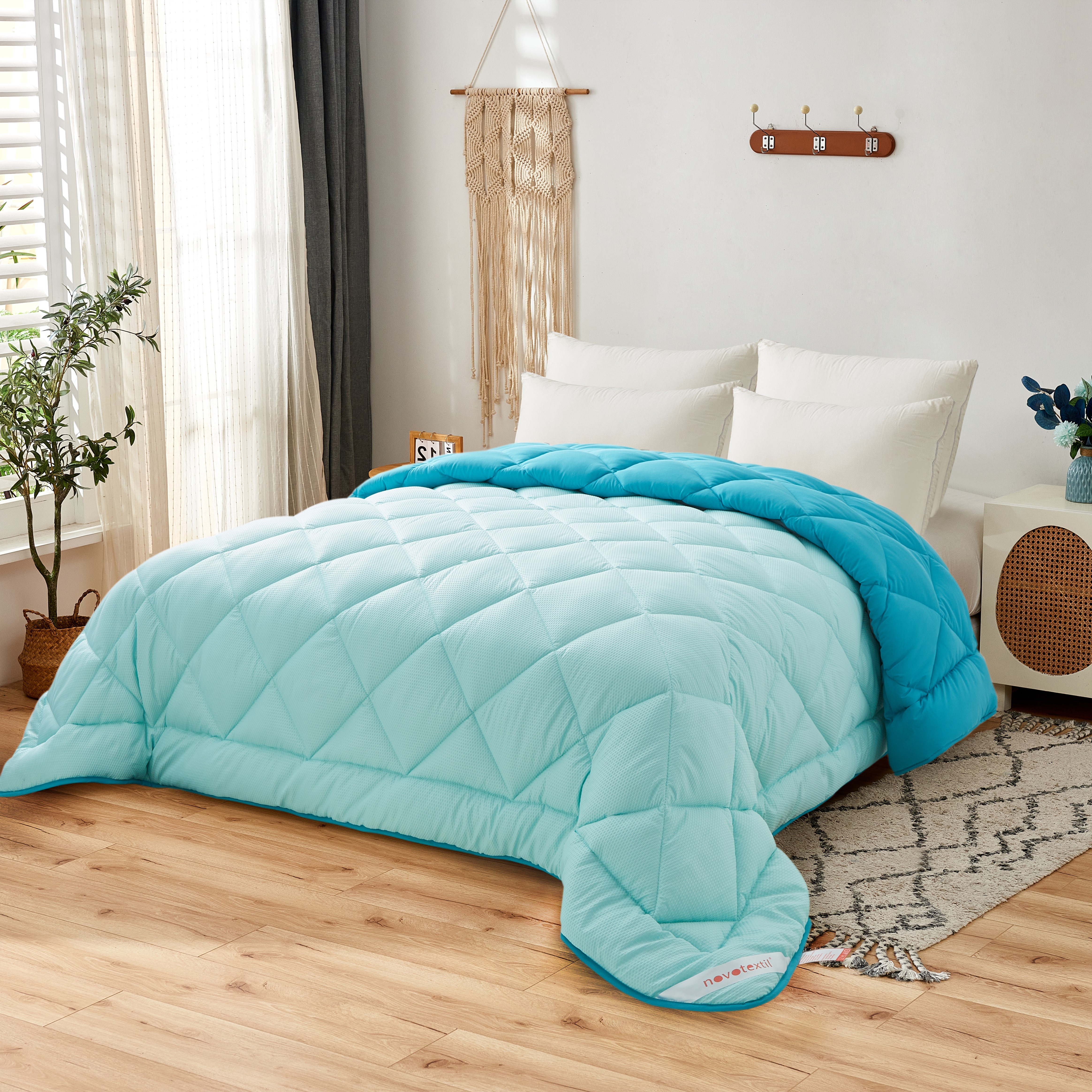 Novotextil Edredón Nórdico Bicolor 100% Microfibra 350 g/m2 – Relleno Invierno Suave, Ligero, Reversible y Transpirable
