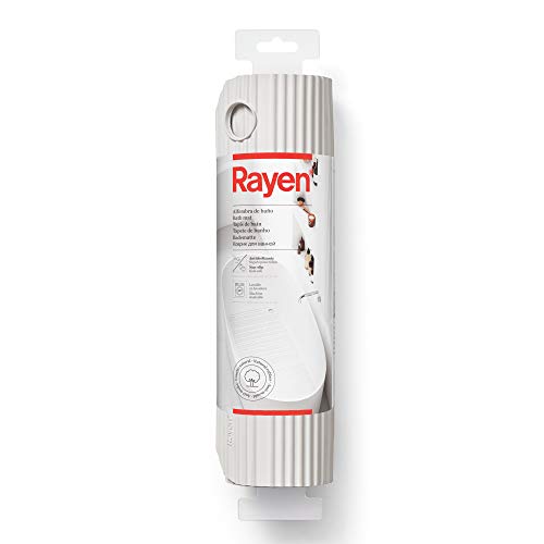 Rayen Alfombra para Baño Caucho Natural Antideslizante 86x33 Cm Blanco - Máxima Seguridad