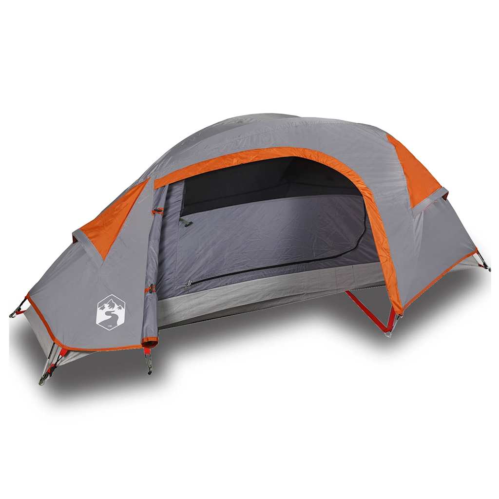 vidaXL Tienda de campaña iglú para 1 persona impermeable naranja