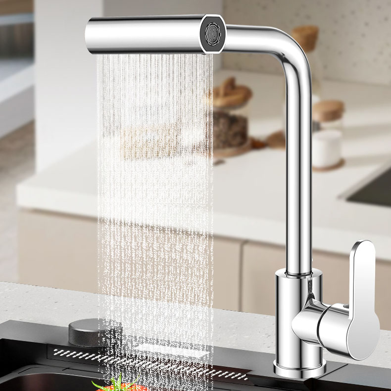 Rotación 360 ° Cabeza De Sprinkler Agua Caliente Y Fría Grifo de Cascada para Cocina, grifería de fregadero de Agua fría y Caliente, Inoxidable