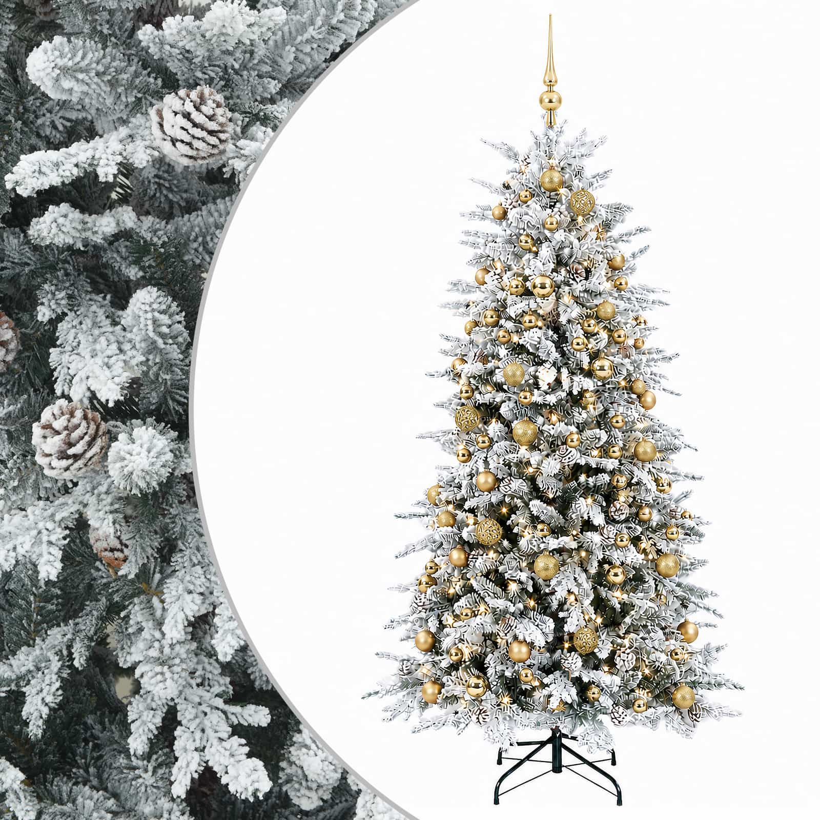 vidaXL Árbol de Navidad artificial con bolas 180 cm 300 LED