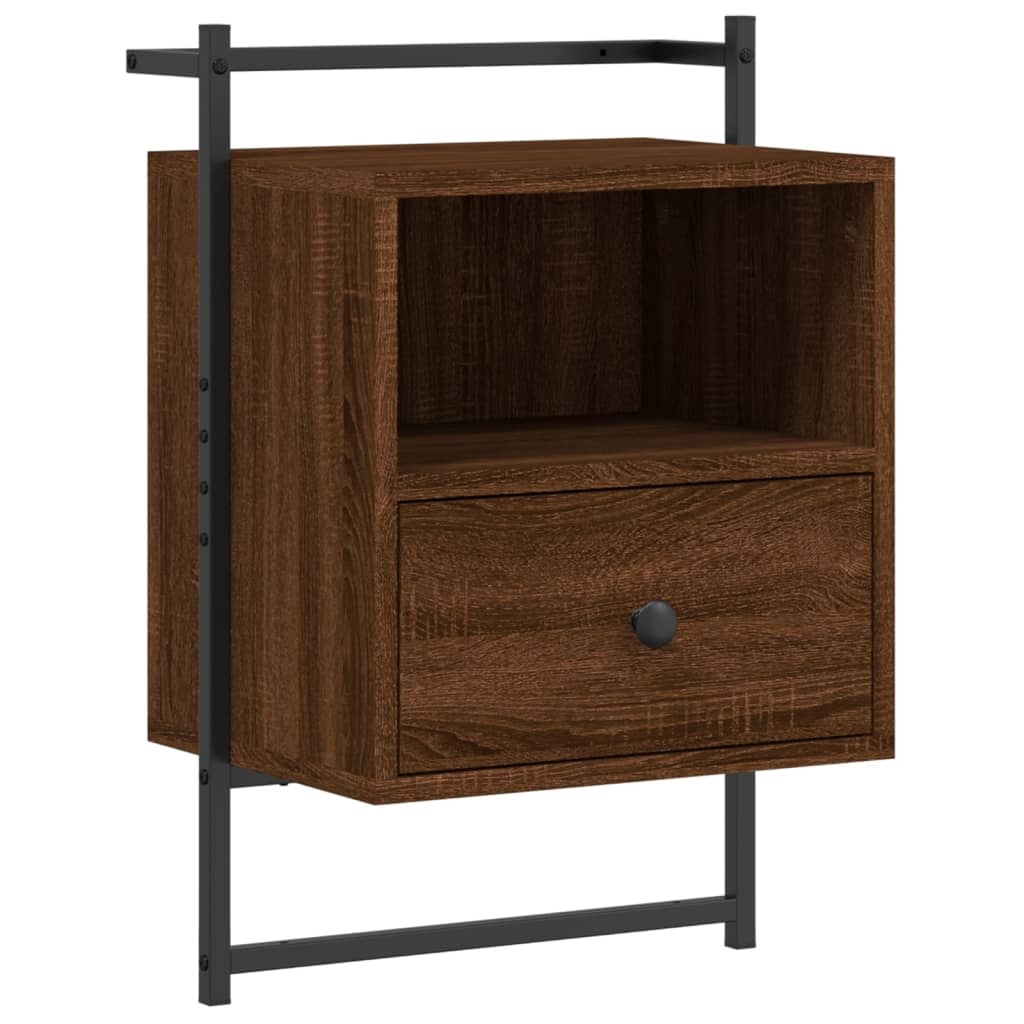 Vidaxl Mesita de Noche de Pared 40x30x61 Cm Negro