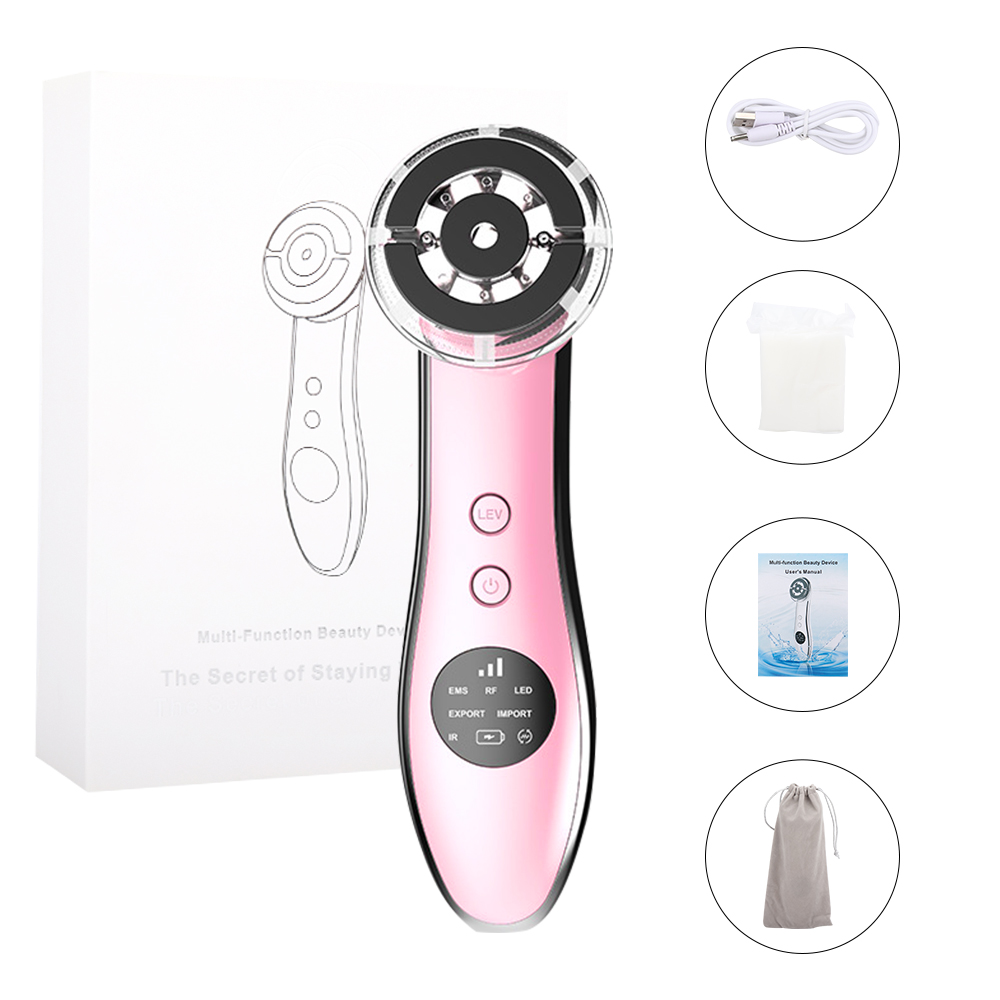 Máquina de Levantamiento Facial RF 5 LED Rejuvenecimiento de Piel de Alta Frecuencia para Acné, Arrugas, Envejecimiento Herramienta de Cuidado de la Pielión