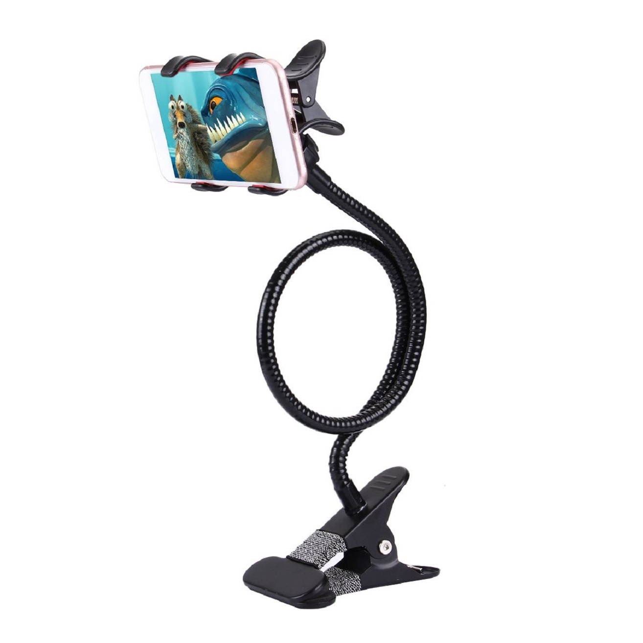 para Tecno Mobile Camon 15 Air (2020) Soporte Brazo Metal Flexible con Pinza y Base con Clip - Negro