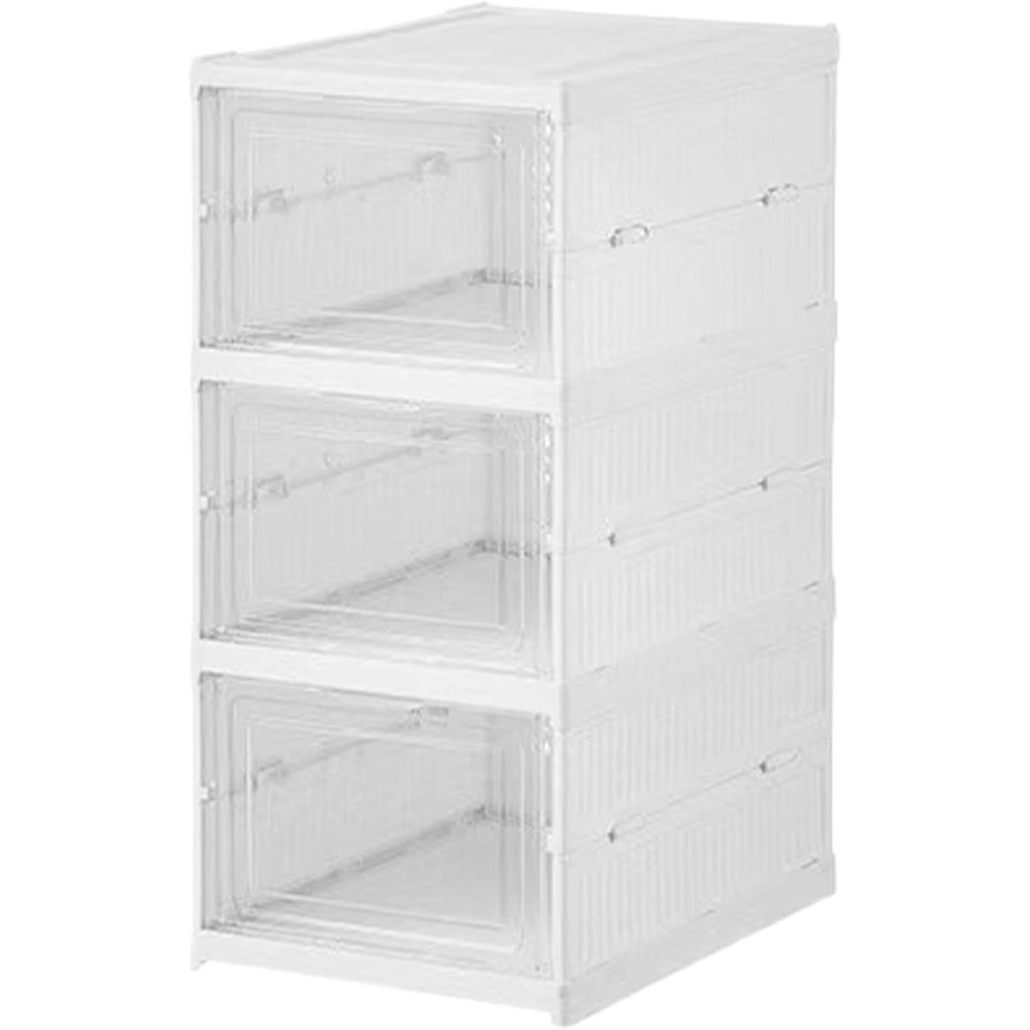 Zapatero Plegable de 3 Pisos – 52,5 x 34,5 x 25,5 x 19,5 cm | Gran Capacidad y Ahorra Espacio | Se Pliega hasta 10,5 cm | Ideal para Entrada, Dormitorio o Armario