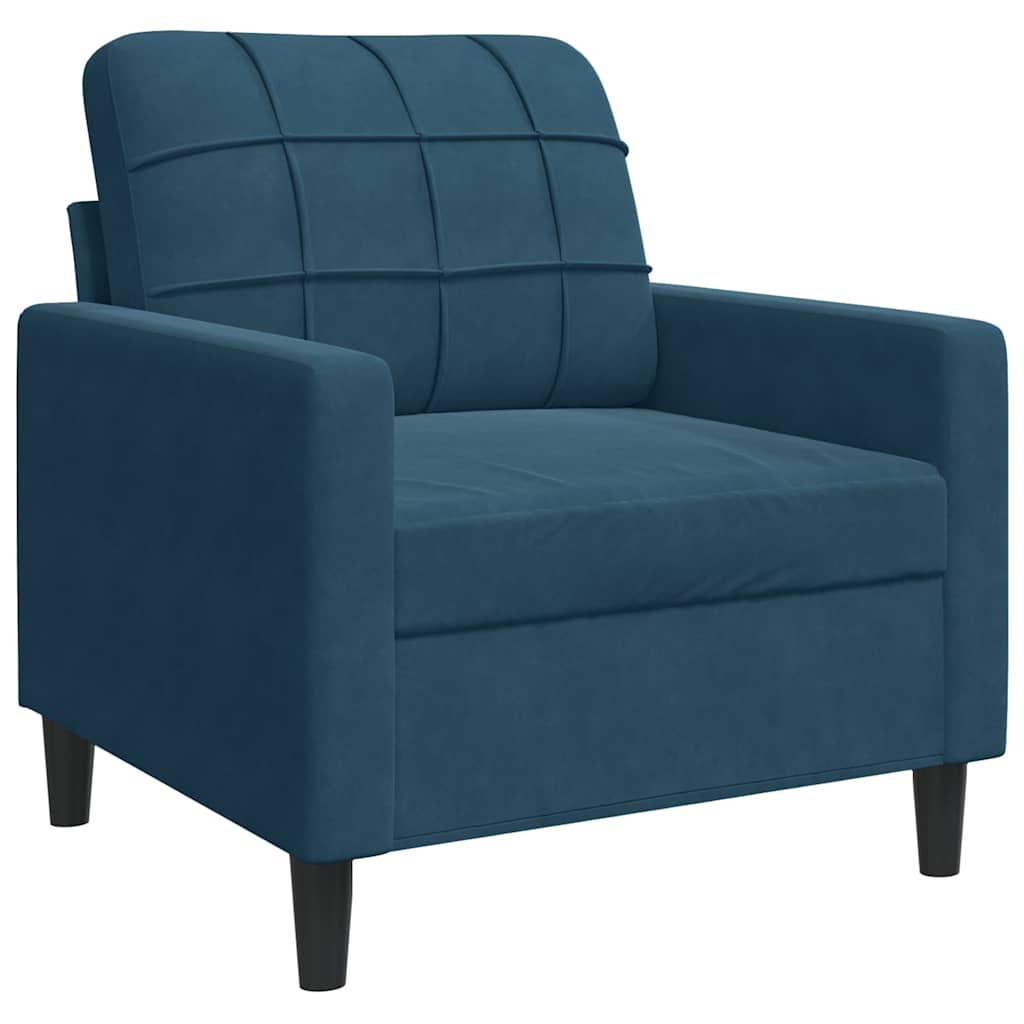 vidaXL Sillón de terciopelo azul 60 cm