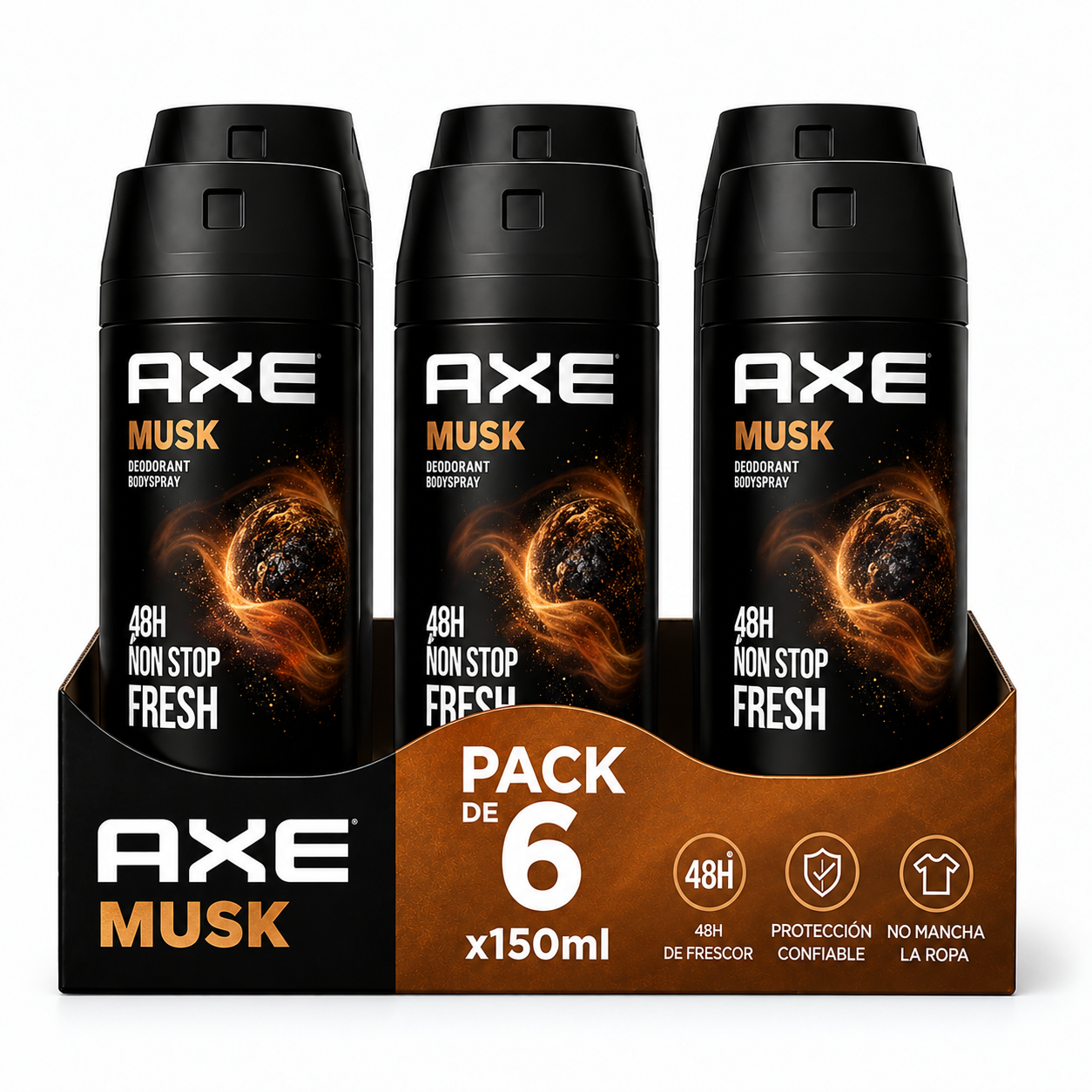 AXE Musk Desodorante Body Spray Hombre 150 ml – Fragancia Intensa, Cálida y Amaderada