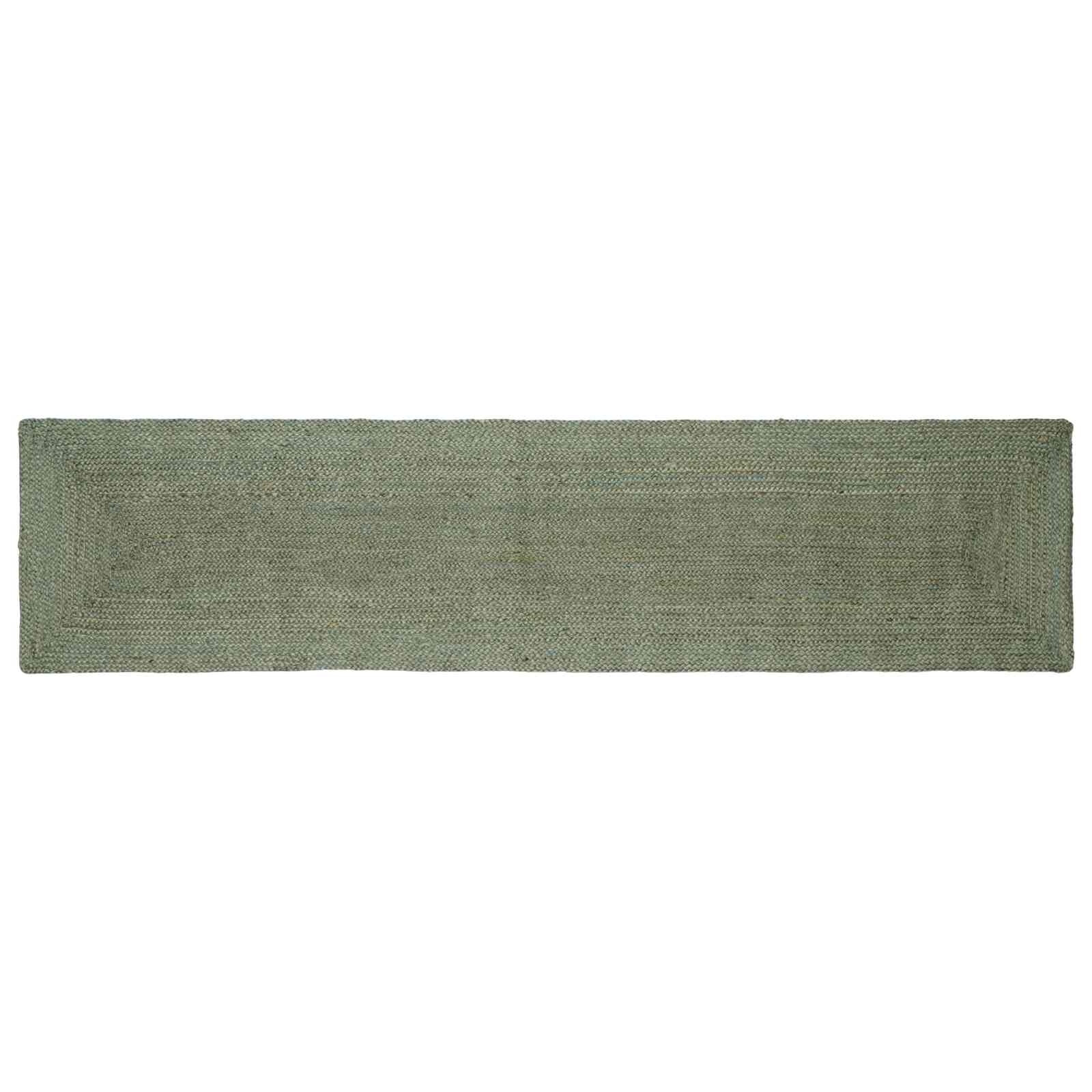 vidaXL Alfombra de área Gris oscuro / Verde oliva 60 x 250 cm yute