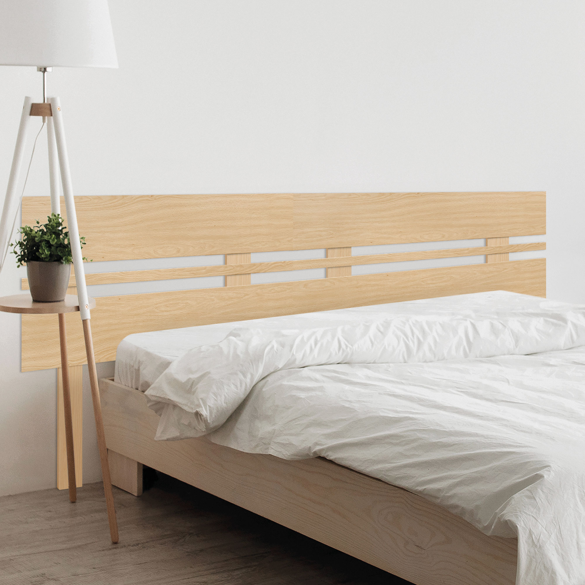 DHOME Cabecero de Madera reciclada DM Horizontal Ancho Dual con Patas Cama Palets Herrajes incluidos