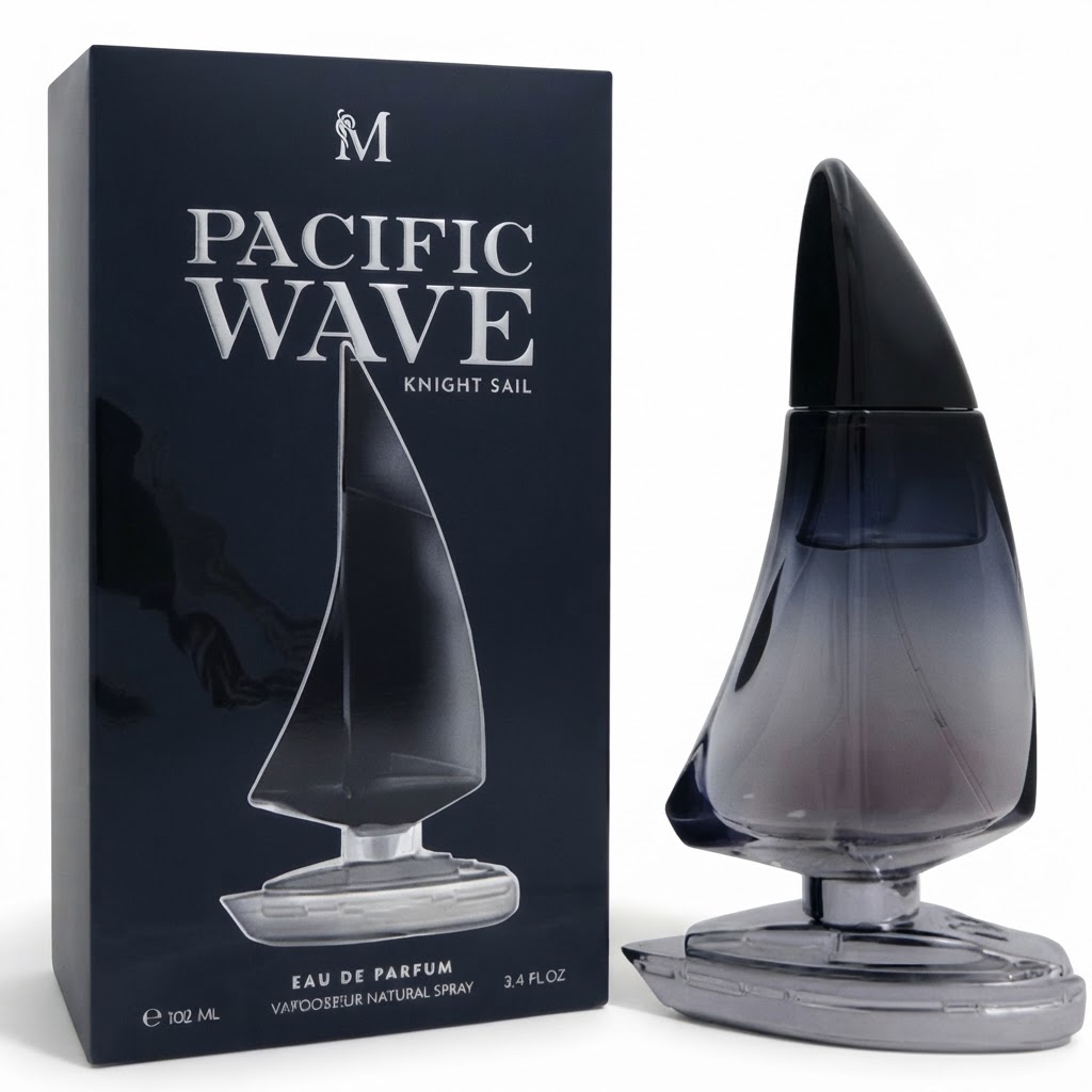 Perfume de Hombre Pacific Wave Knight Sail Eau de Parfum 100 ml - Fragancia Masculina Acuática e Intensa con Frasco de Colección en Forma de Velero