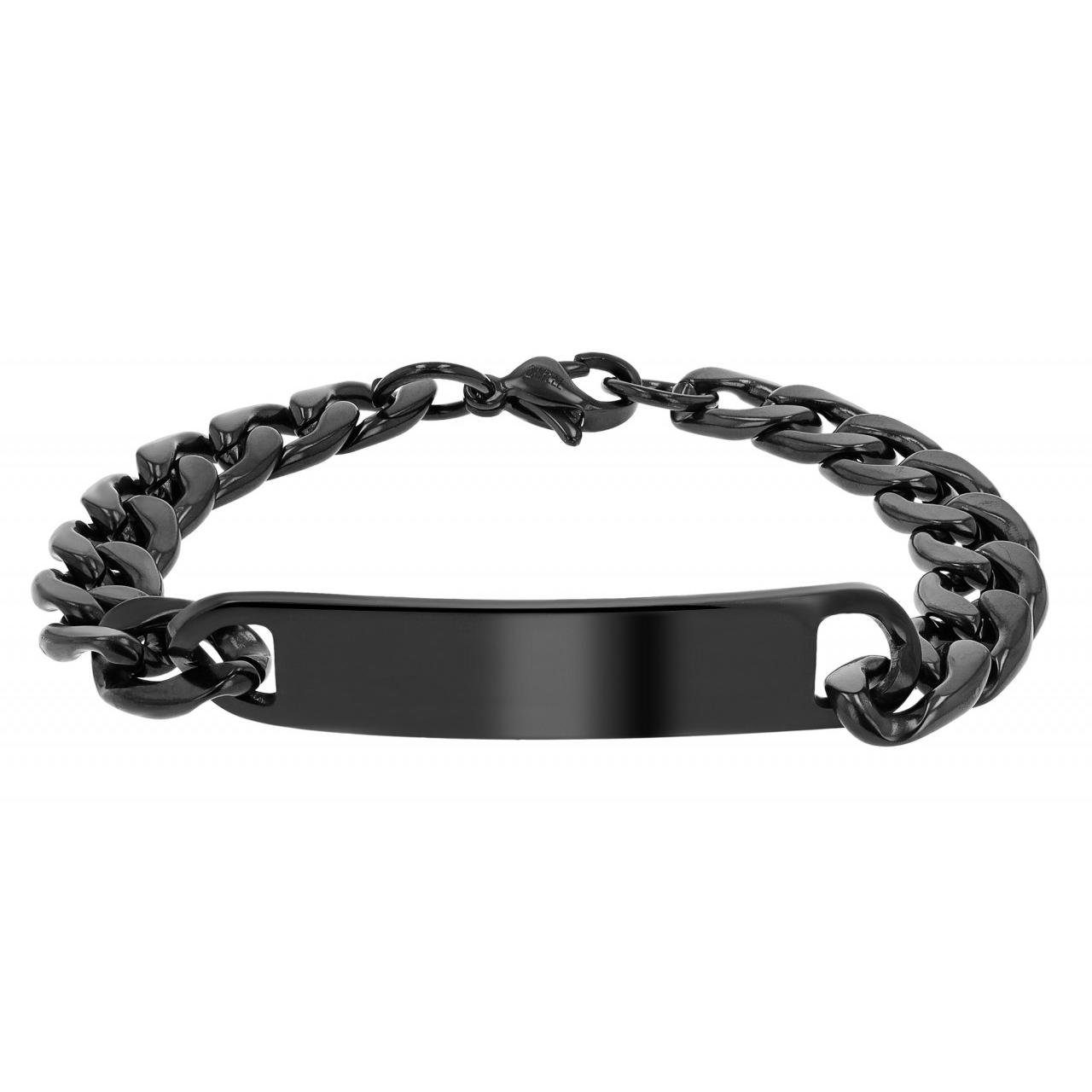 Akzent® Pulsera Preta em Aço Inoxidável - 0634