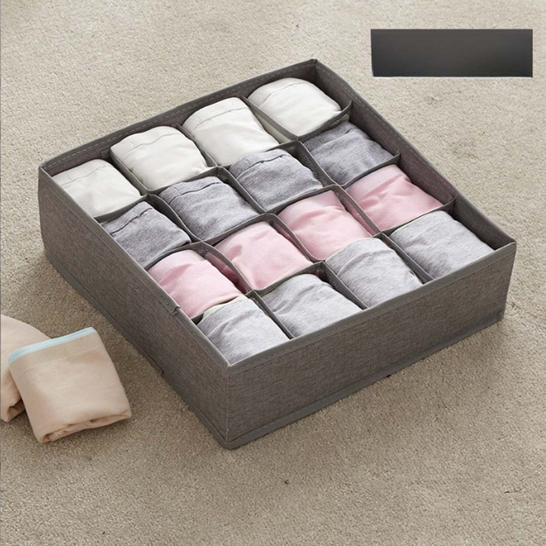 Organizador de Calcetines y Ropa Interior | Caja Plegable con 16 Compartimentos