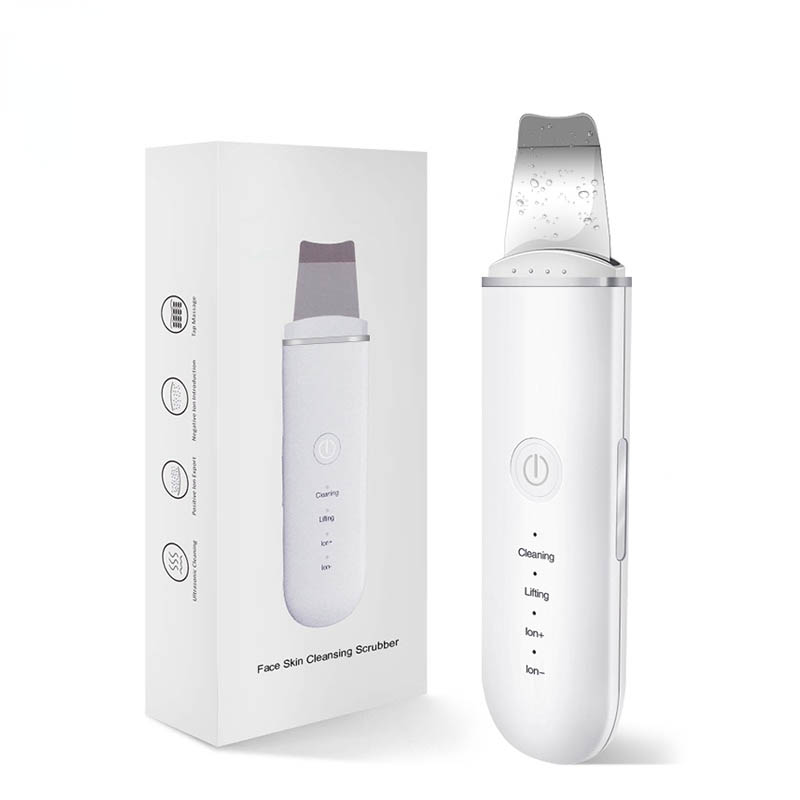 TK Ultrasonido Limpieza Facial Espátula Vibración Remover Blackhead Cavitation Levantamiento Piel Cuidado Facial Metal Eléctrico