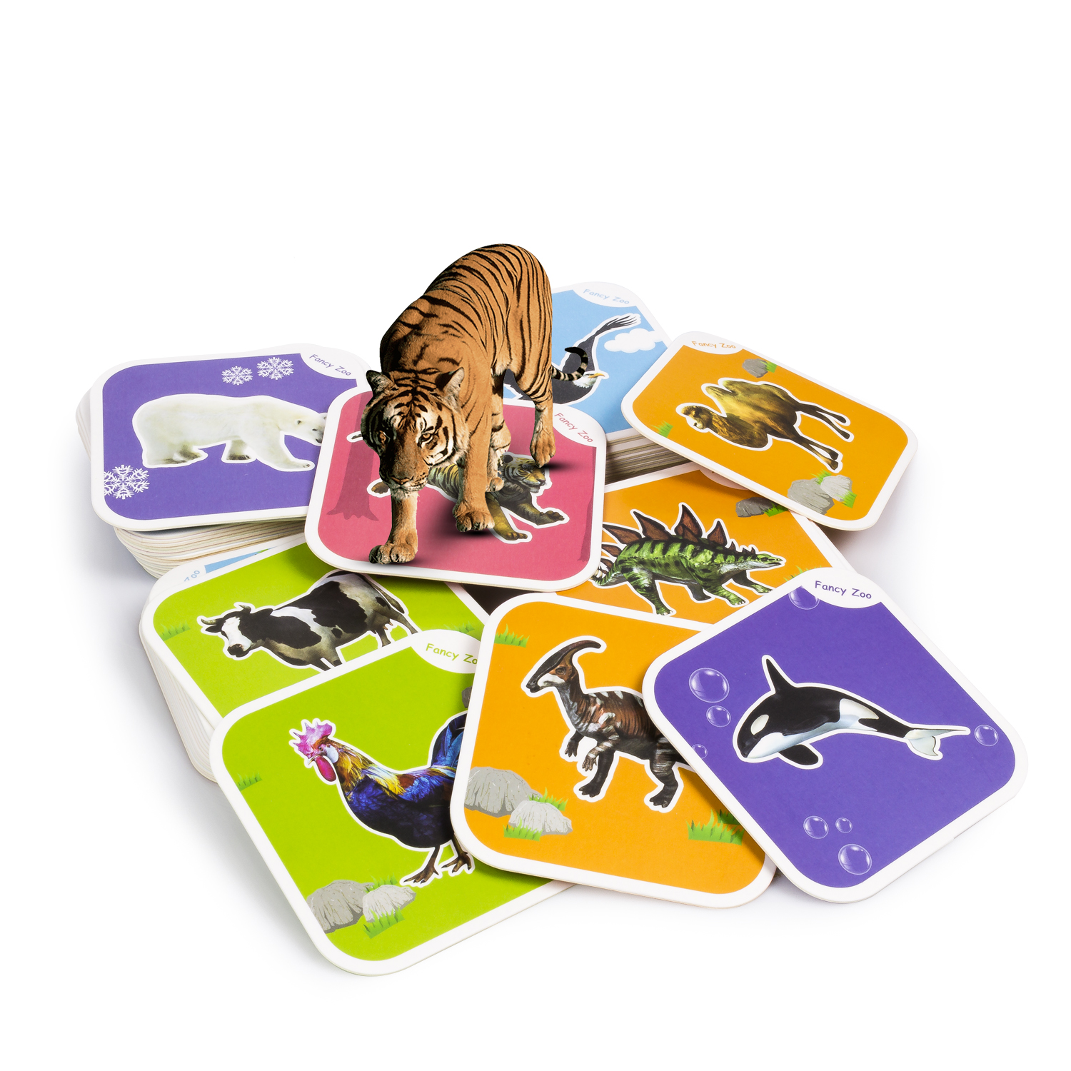 DAM. Fancy Zoo. Cartas educativas de animales de realidad aumentada. Observa y aprende con animales en 3D. Aplicación para Android e iOS. 7x7x0cm.