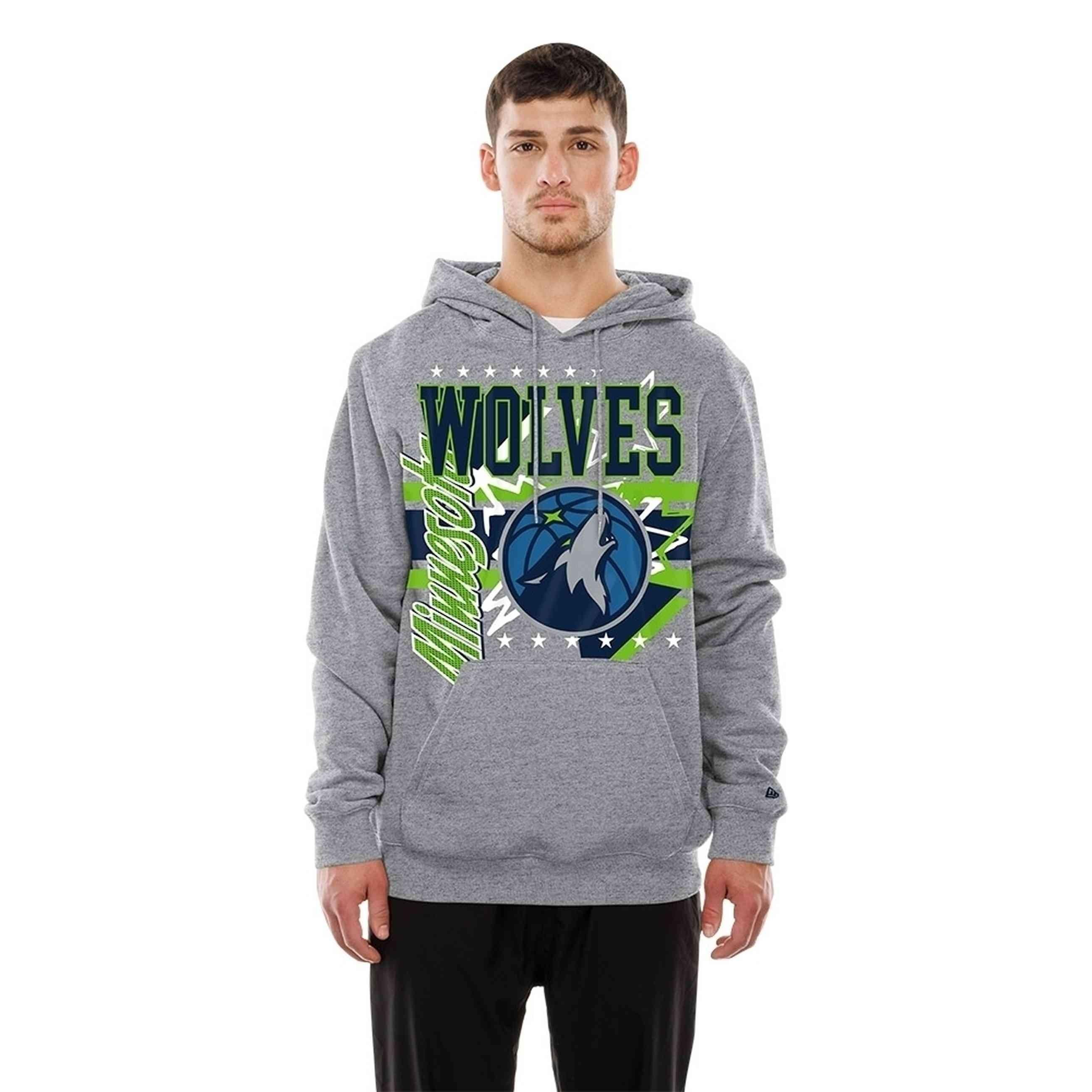 SUDADERA NEW ERA GRIS MINNESOTA TIMBERLWOLVES SPT CLASSIC HOODIE