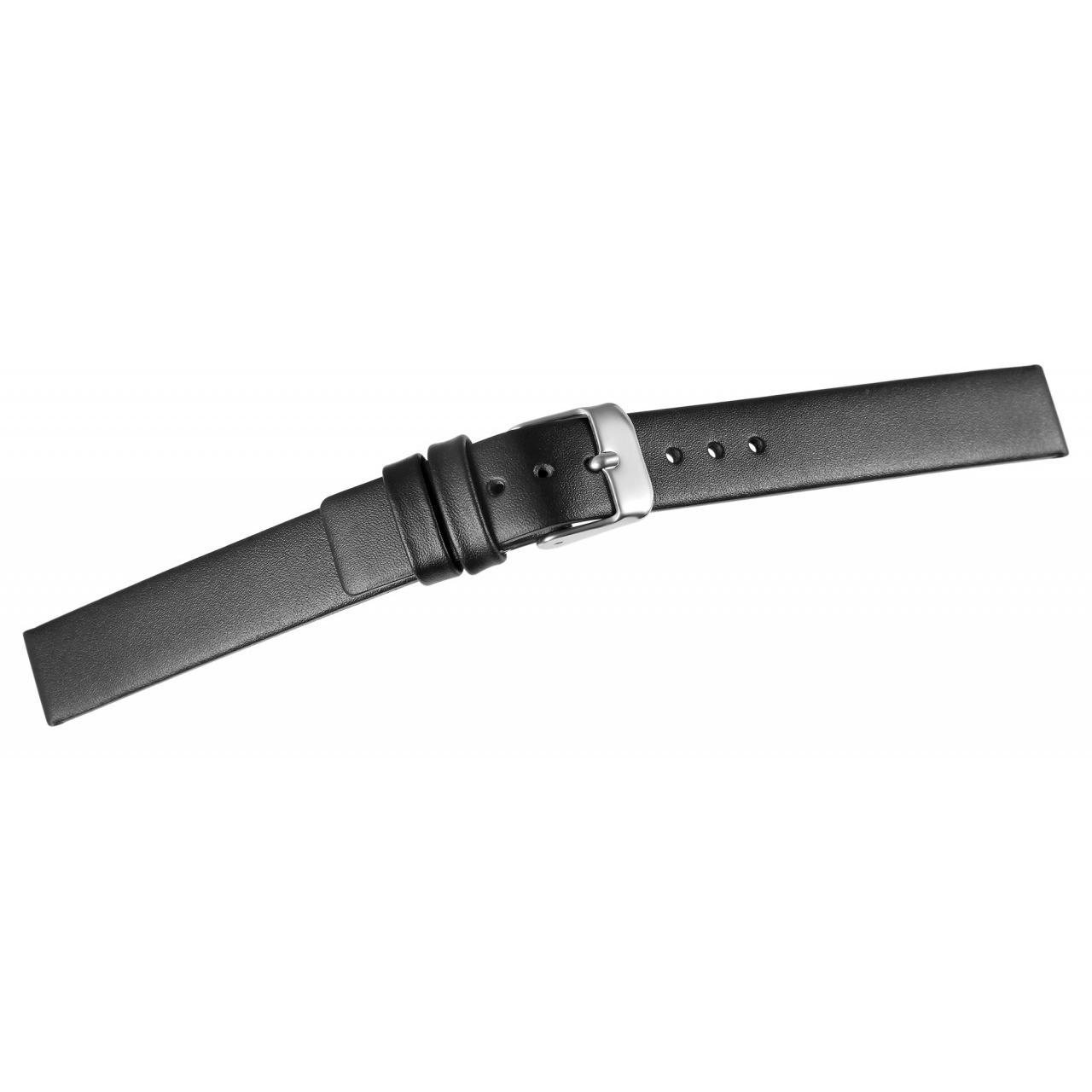 Mestre Artesão® Bracelete de Reloj em Couro Genuíno Preto 14mm - 0084