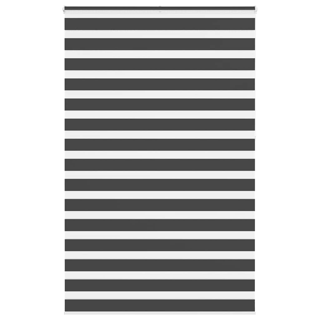 vidaXL Estor cebra negro 140x230 cm tejido ancho 135,9 cm poliéster