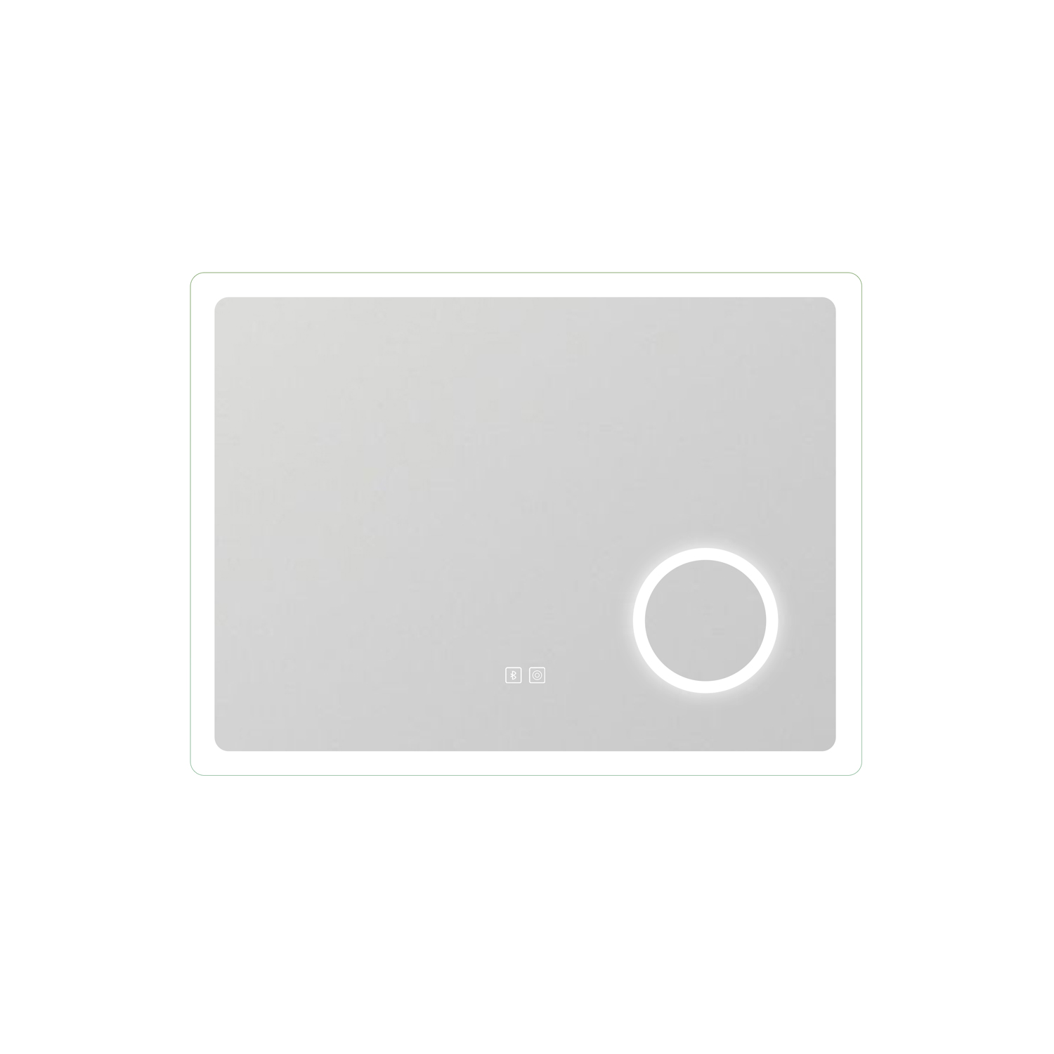 AICA Espejo rectangular de baño LED 80 x60 cm, con tres color,antinieble ,funcíon bluetooth y 3x lupa local