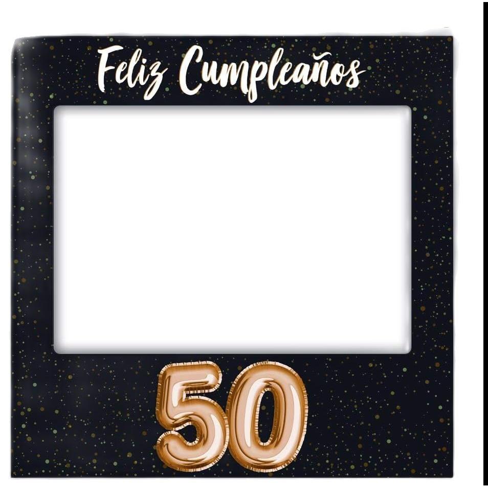 Oedim Photocall Feliz 50 Cumpleaños | 80 x 80 cm | Regalos para Cumpleaños | Photocall Económico y Original | Ideas para Regalos | Regalos Personalizados de Cumpleaños. Decoración de cumpleaños y saca fotos divertidas junto a tus amigo y  familiares.
