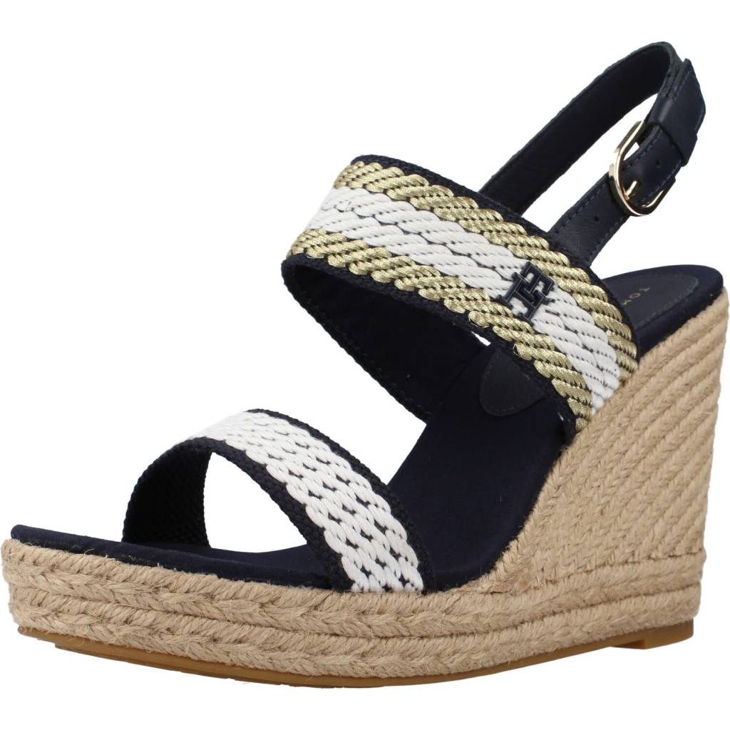 Sandalias Mujer Marca Tommy Hilfiger Modelo Golden Webbing Wedge