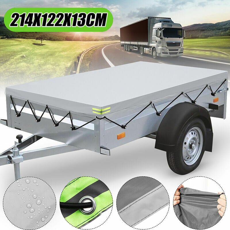CA Lona para remolque 21412213 cm + cinturón de goma impermeable gris
