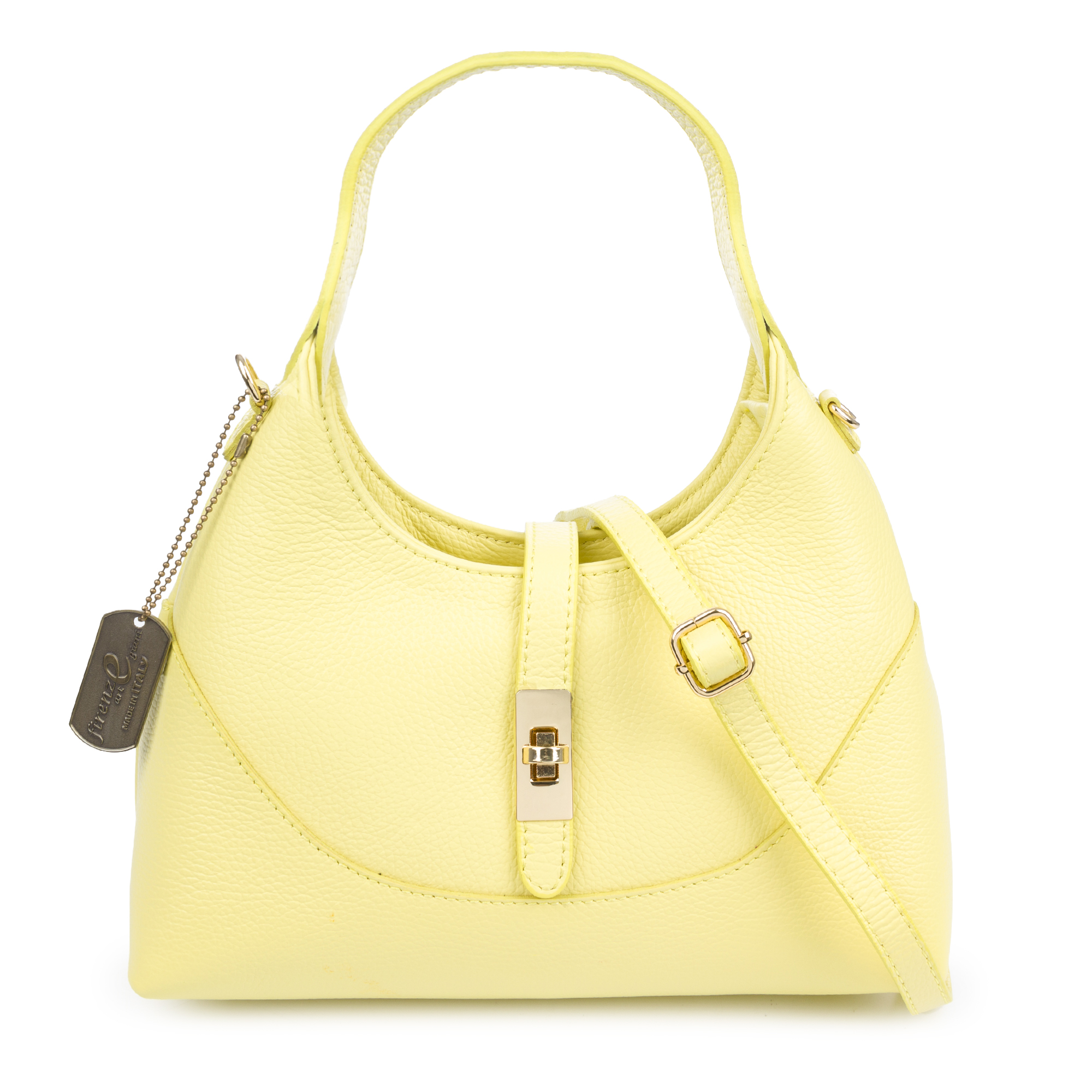 FIRENZE ARTEGIANI Belgioioso Bolso de hombro Mujer. Piel auténtica Dollaro Fabricado en Italia 29x12,5x16 Cm.