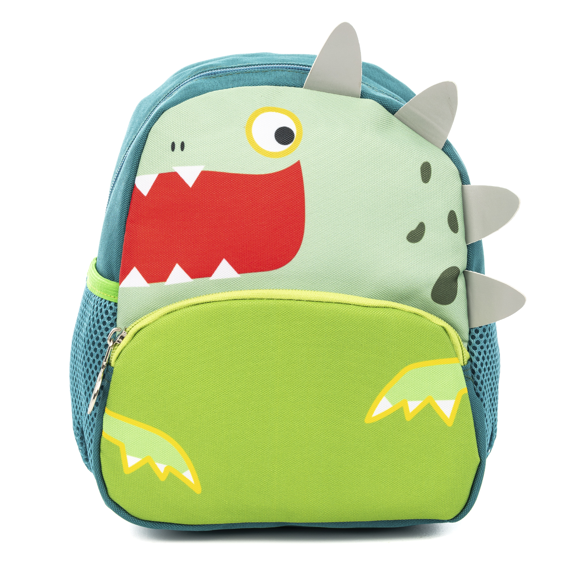 DAM. Mochila infantil con diseño de Dinosaurio. Con hombreras acolchadas, transpirables y ajustables. 23x11x27cm.