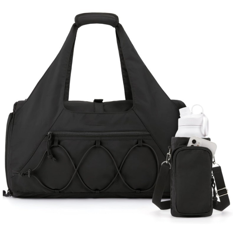 OmHom Bolsa de lona ligera con compartimento para zapatos y bolsillo para artículos húmedos, ideal para viajes, yoga, deportes y gimnasio.