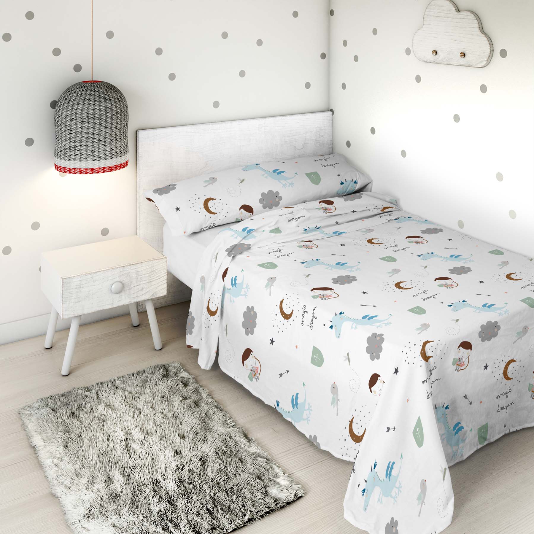 HACIENDO EL INDIO - Juego de Sábanas Infantil Estampado 2 Piezas 100% Algodón Extrasuave - Set de 2 Piezas Incluye Encimera y 1 Funda de Almohada - Cama 90/105 cm - Fabricado en España