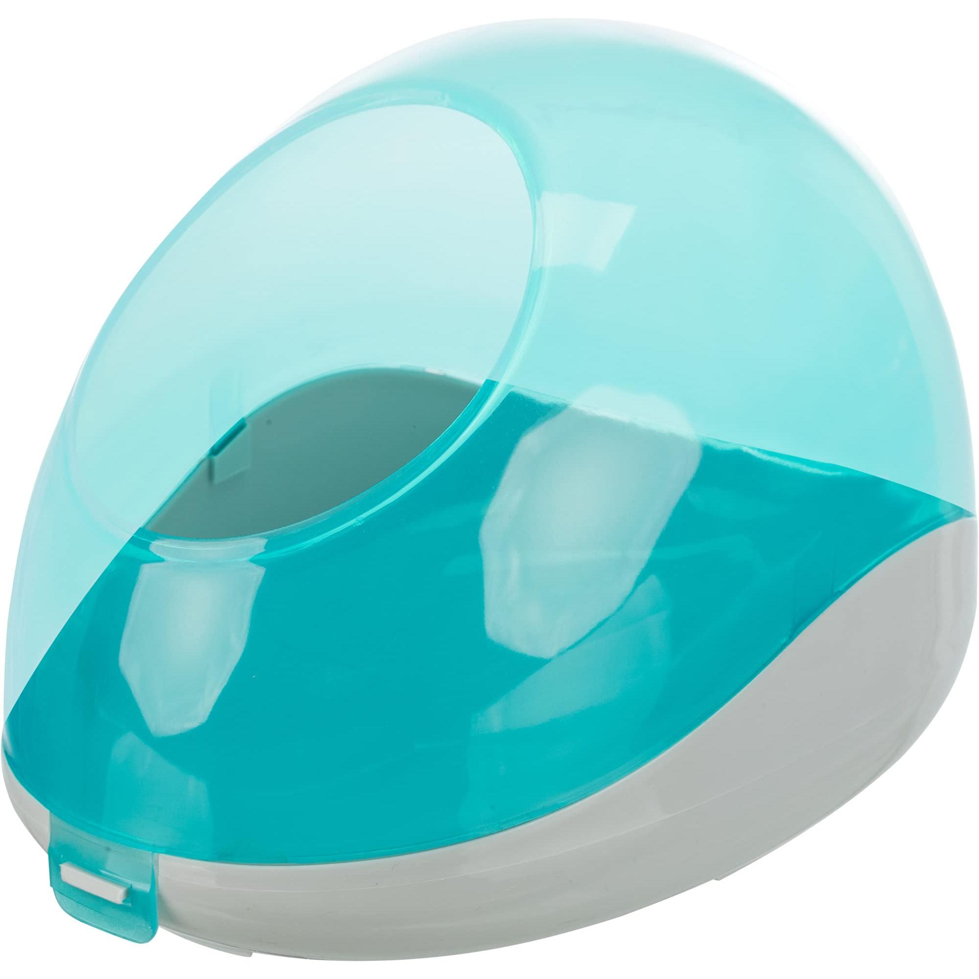 TRIXIE Sand bath, degus/chinchillas, plastic, 27 × 18 × 16 cm, grey/turquoise