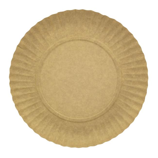 MONOUSO | Plato de Cartón Redondo Kraft 18cm 255g/m2 (100 Uds)