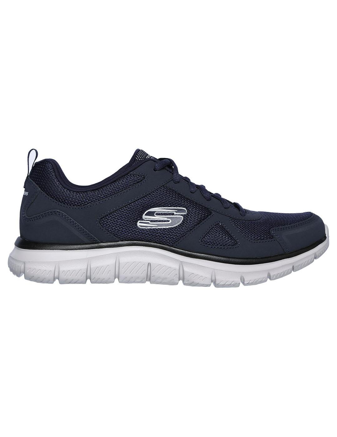 Skechers Zapatilla Hombre Track Azul Cierre Cordones Tejido Sintético