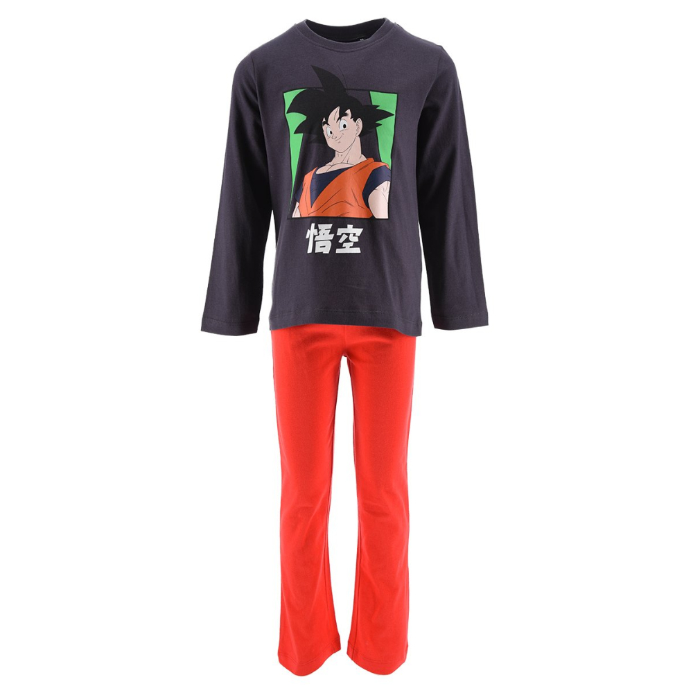 Dragon Ball New Import Pijama Manga Larga Letters Gris Oscuro Niño 80540