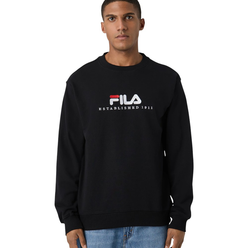 Sudadera Fila Valsera Cuello Redondo Negro Fau0226-80010 Hoodie Hombre