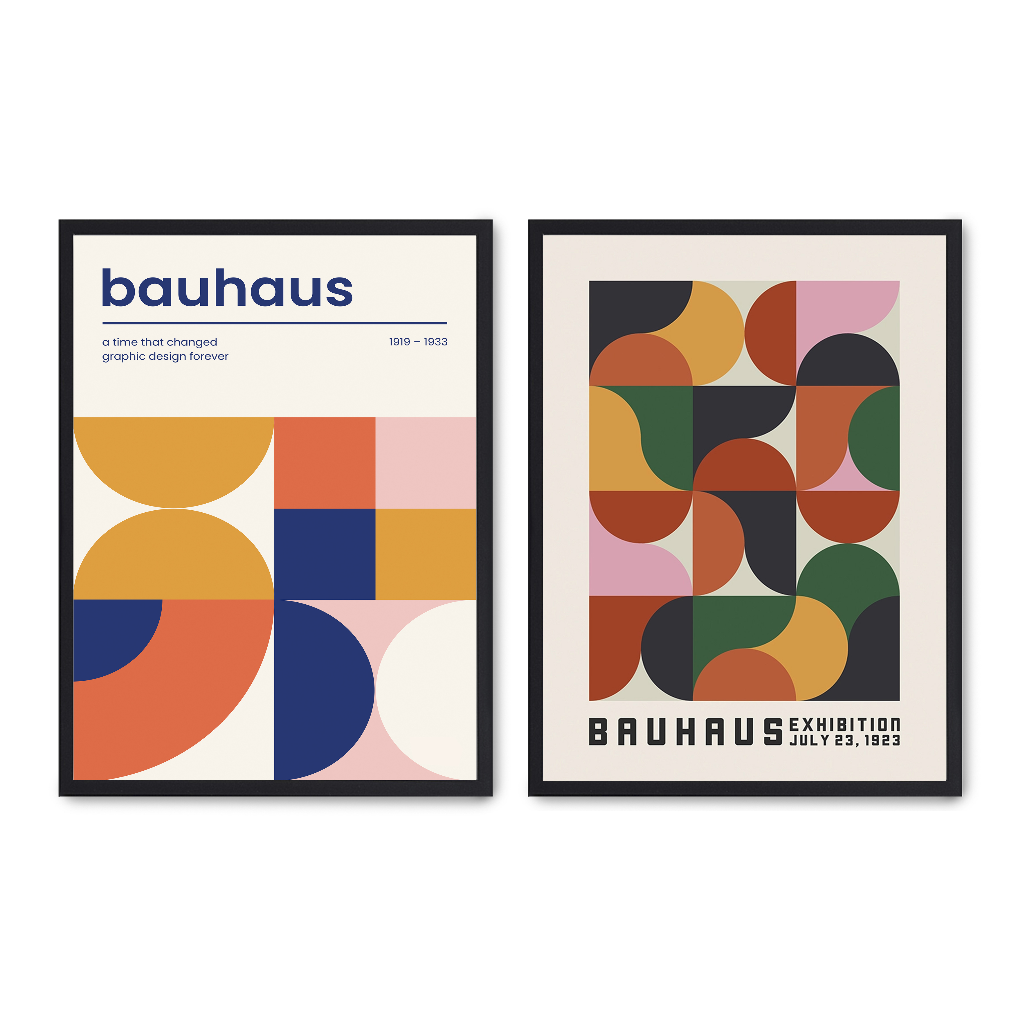 Set compuesto por dos cuadros con marco negro 30x40cm, Póster impreso en papel de calidad premium de 180gr, montado en marco de madera MDF con acabado en color negro, SETS
