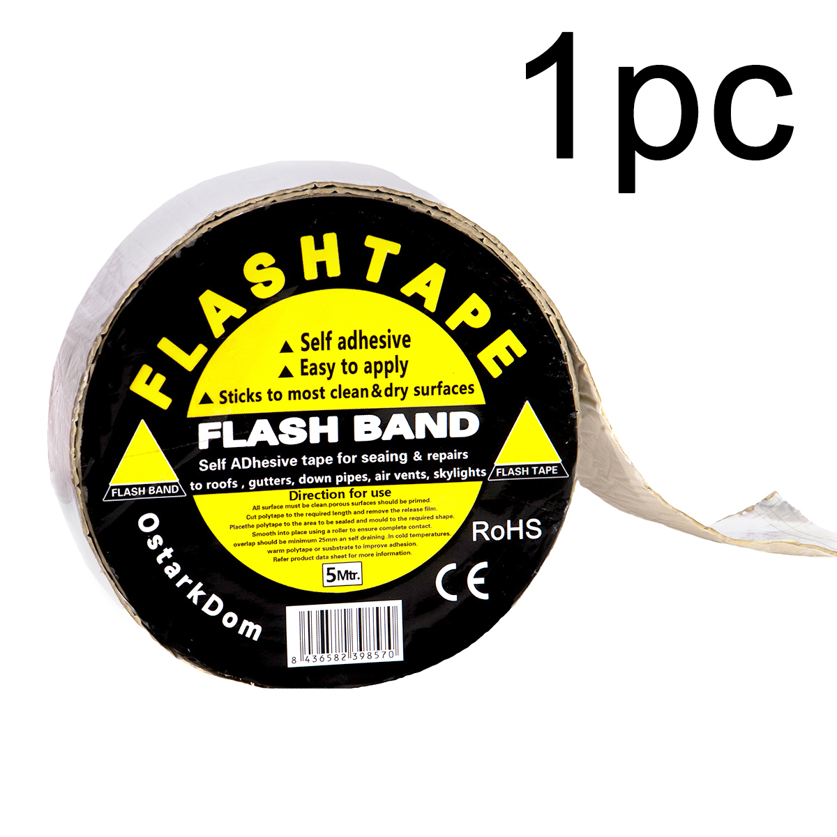 OstarkDom Cinta adhesiva impermeable, cinta de butilo, cinta de reparación para techos, cinta de aluminio plateado para tuberías/metal/toldo de RV/fugas en techos/sellado de ventanas/barcos, uso en exteriores, 50 mm (ancho) x 5 m (largo)