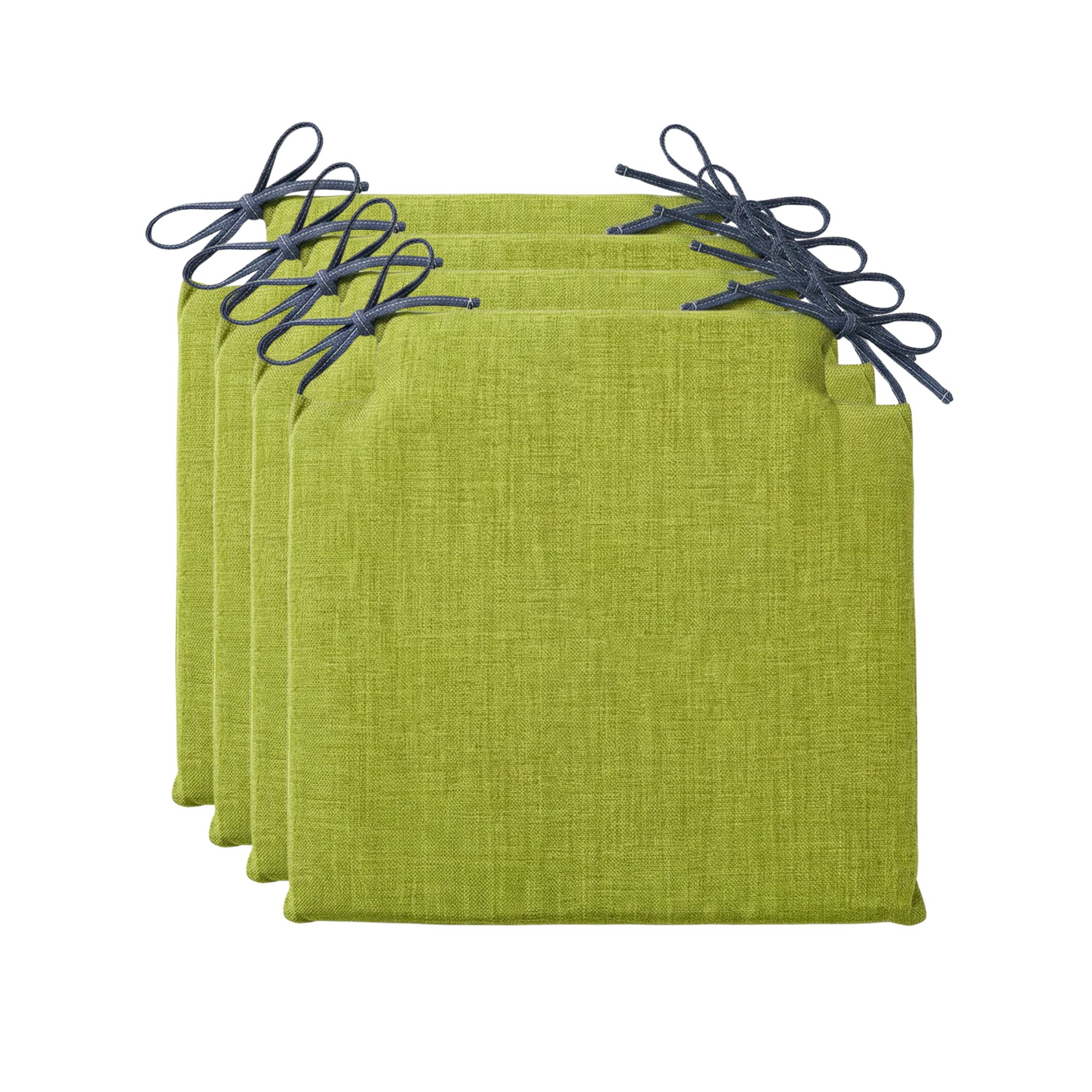PIND Pack 2/4/6 Cojín Cuadrado para Silla 40x40 cm de Espuma de Alta Densidad, Asiento en Tela de Lino con Cintas, Relleno Firme Antideformación para Comedor, Cocina y Jardín.