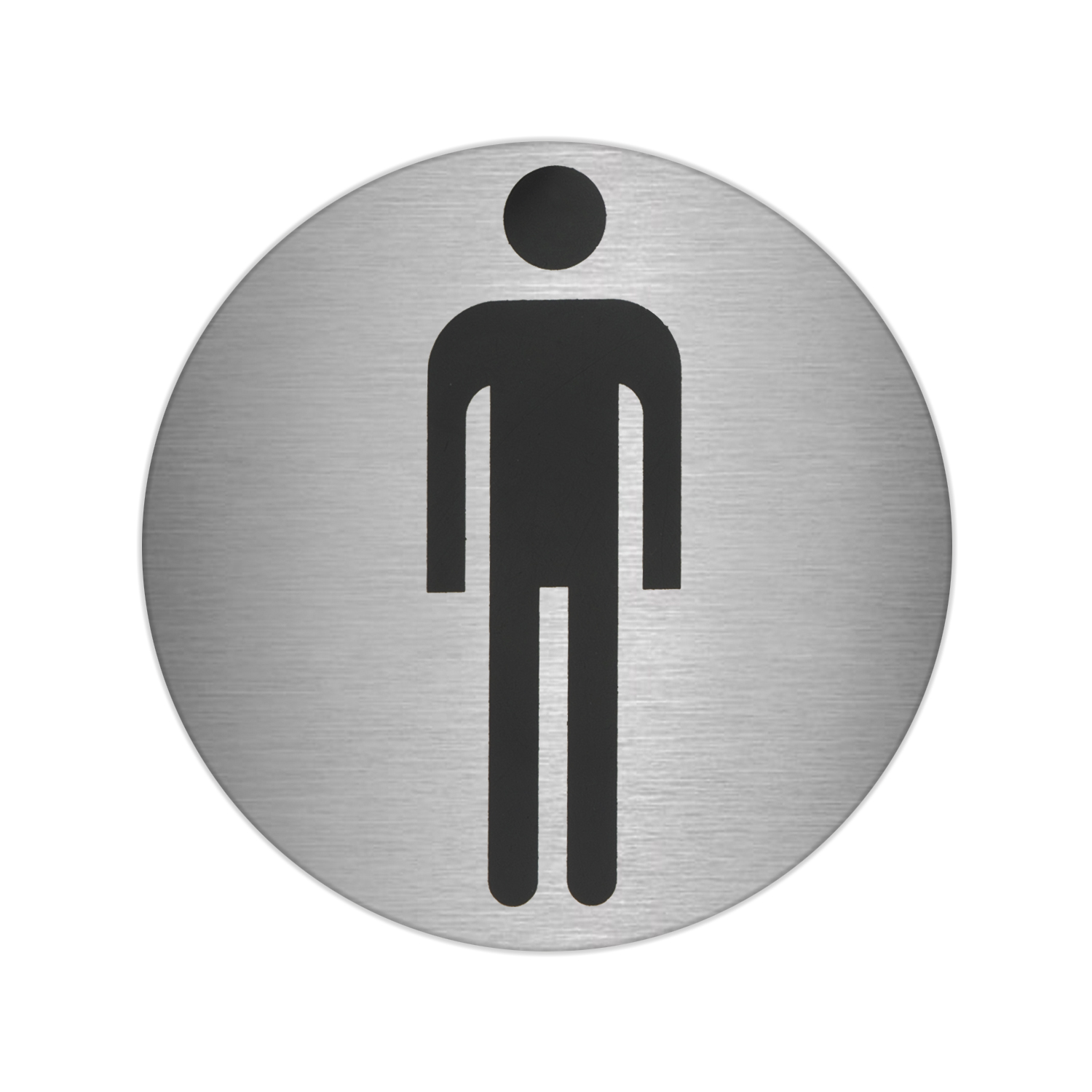 SANCO STORE - ORYX Placa Adhesiva Baño "Hombre" Acero Inoxidable Ø 7 cm.