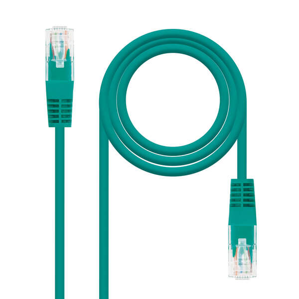 Nanocable cable de red latiguillo rj45 cat.6 utp awg24 0.50m - color verde
