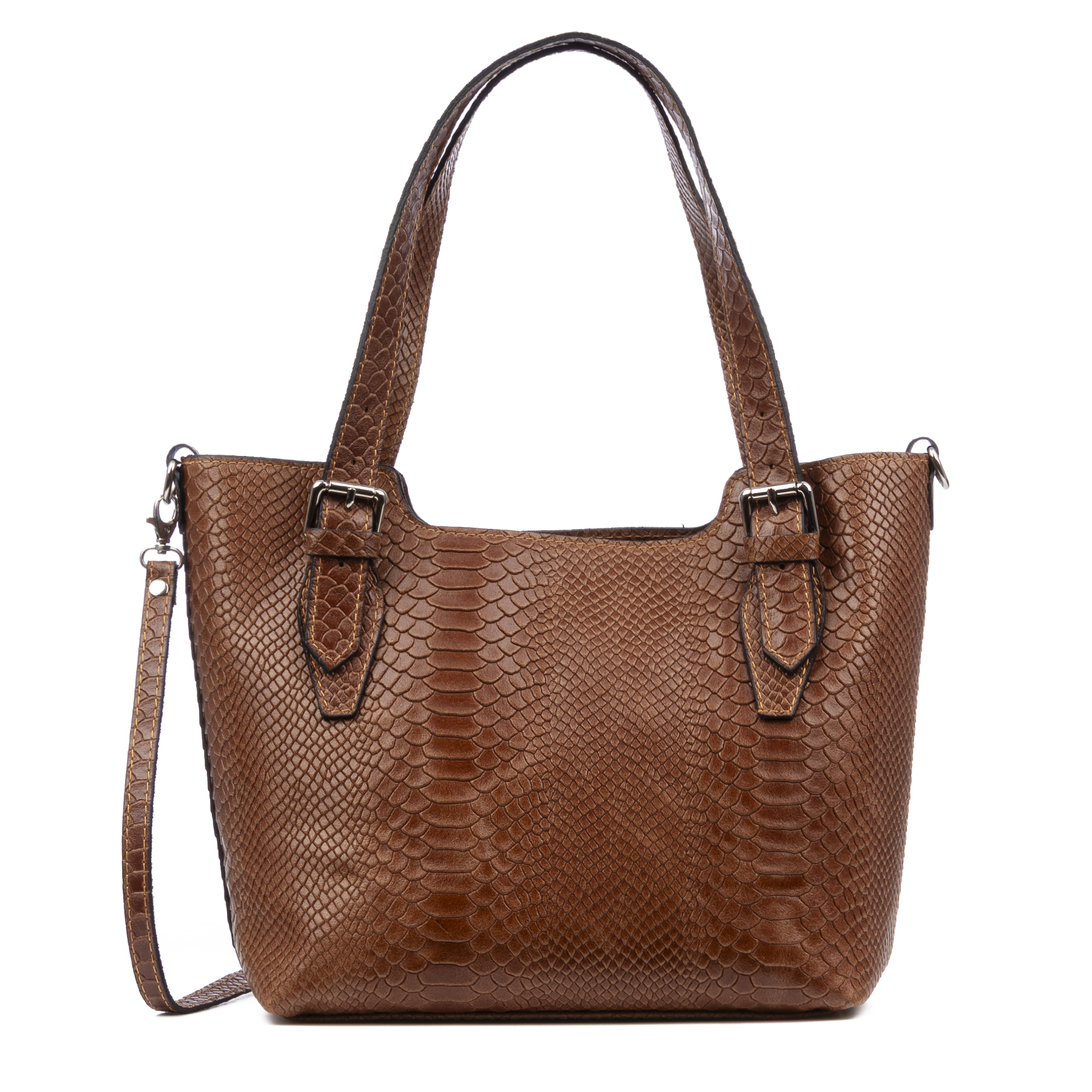 FIRENZE ARTEGIANI Arezzo Bolso tote Mujer.Piel auténtica Gamuza Grabado Serpiente