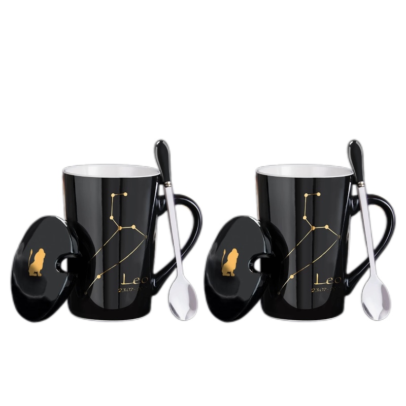 TRESV Set de 2 Tazas Transparentes de cristales de 360ml,Tazas de Bebida, Alcohol y Agua, Apto para uso diario