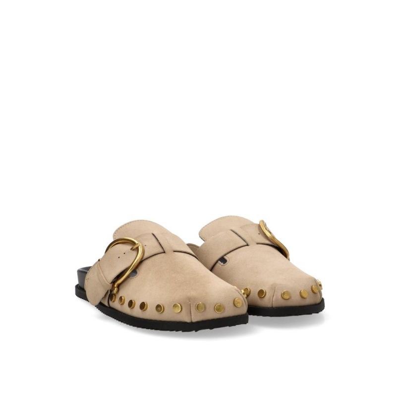 Zueco Mustang - Mujer - Suela Plana - Modelo 56592 - Color Arena