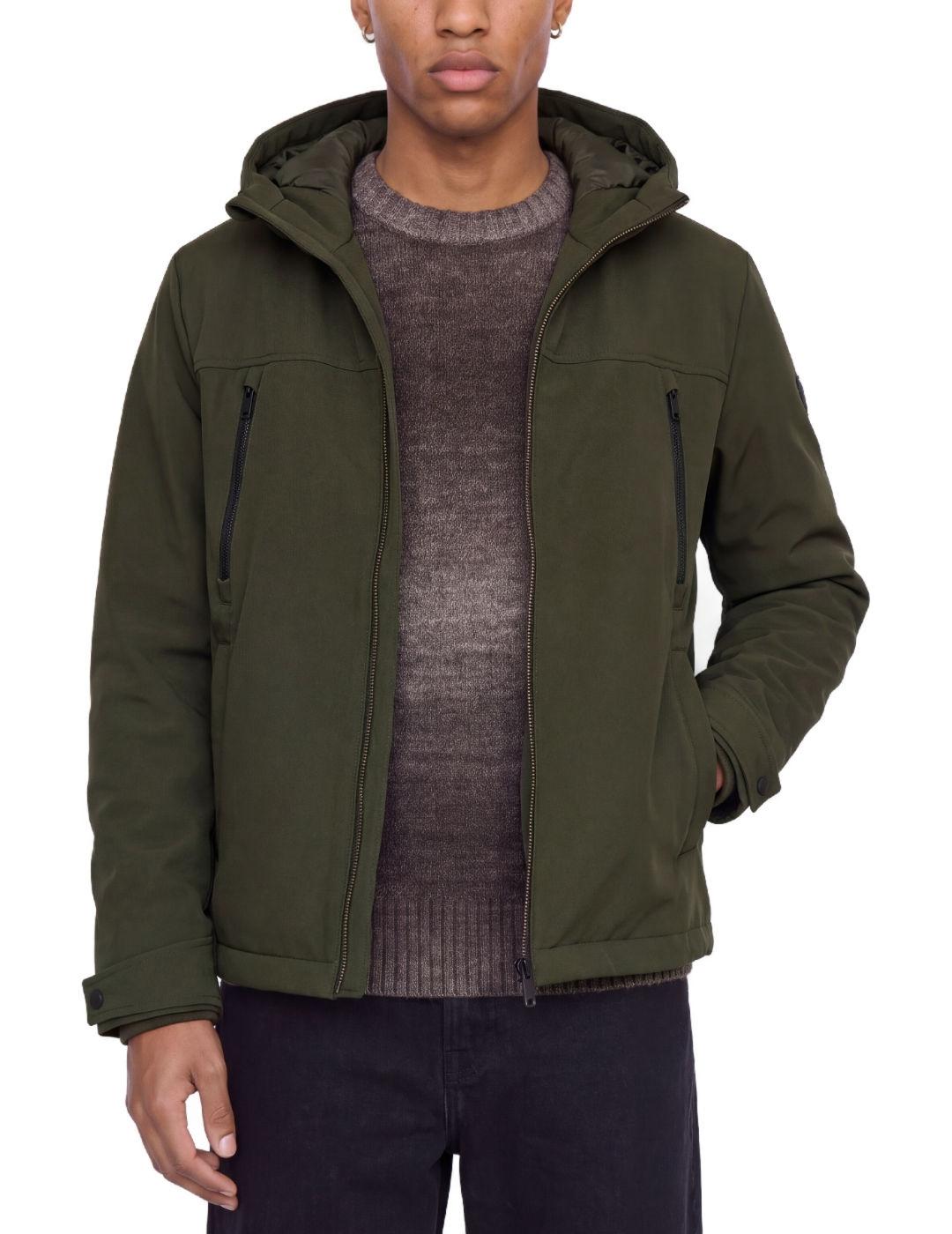 Chaqueta Jack&Jones con capucha Clark verde para hombre
