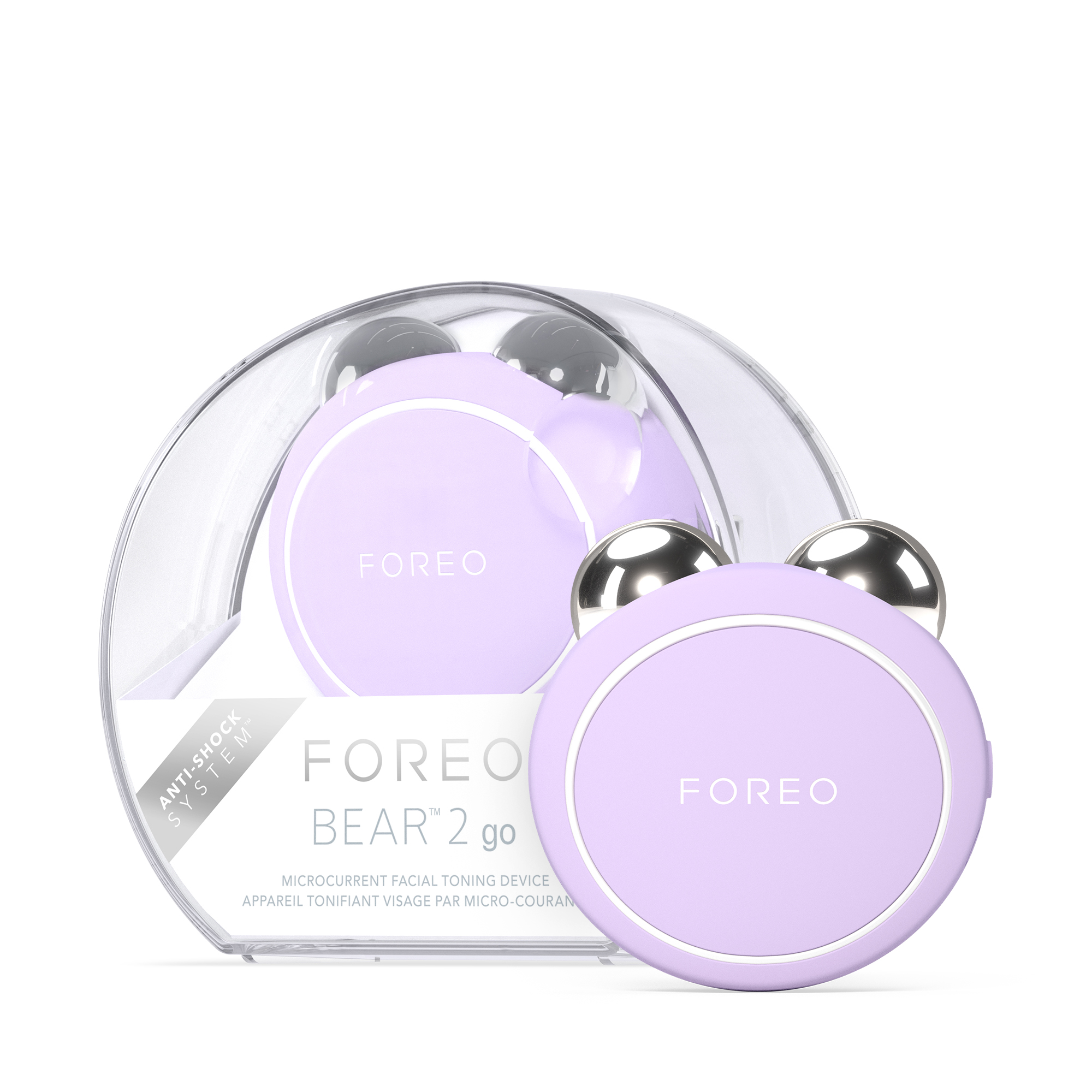 FOREO BEAR 2 go - Tonificador facial de microcorrientes para llevar de viaje - Masajeador facial antiarrugas - Reductor de papada - Lifting facial inmediato - Reafirma y define - Skincare compacto