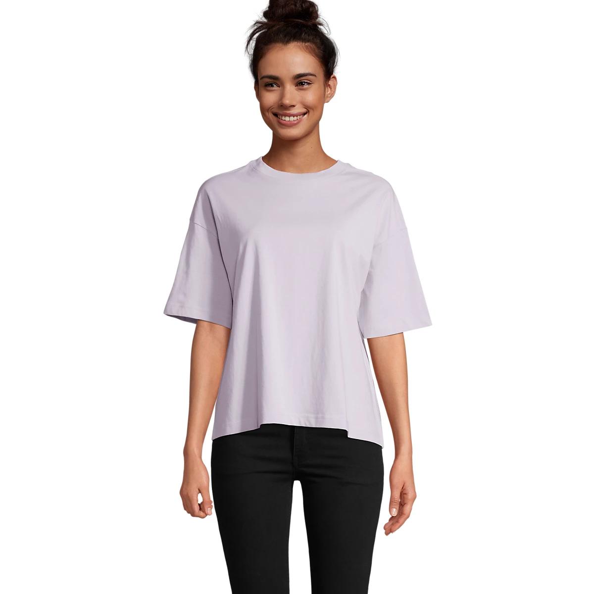 Camiseta Oversize de Manga Corta SOL'S Boxy para Mujer – Camiseta Básica Premium de Algodón, Cuello Redondo, Ajuste Holgado de Estilo Urbano Casual