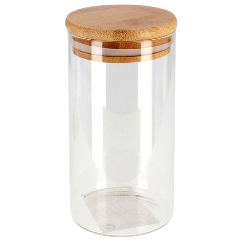 Pack 2/4/6 Botes de Cristal, Tarros de Cocina con Tapa de Bambú. Envases para Alimentos con Anilla de Silicona, Tarro de Cristal de cocina de 900/1200/1700ml.