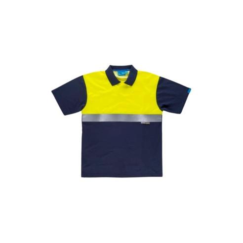 Polo AV de Manga Corta con Cinta Reflectante y Protección Antibacteriana