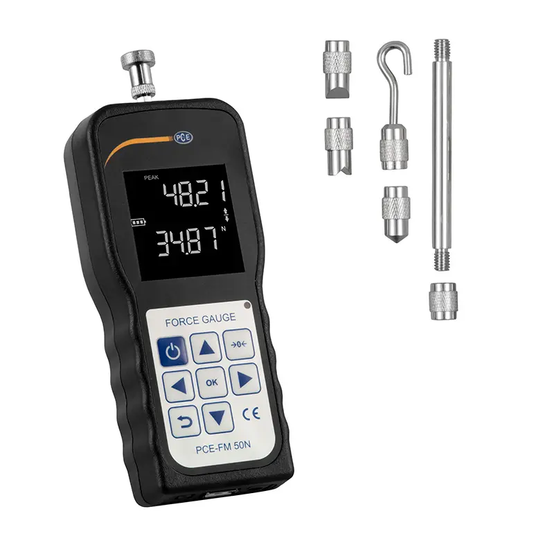 Dinamometro PCE Instruments para Medir Fuerzas de Tracción y Compresión - Interfaz USB - Función PEAK - Diferentes Unidades - Incluye Software PCE-FM 50N